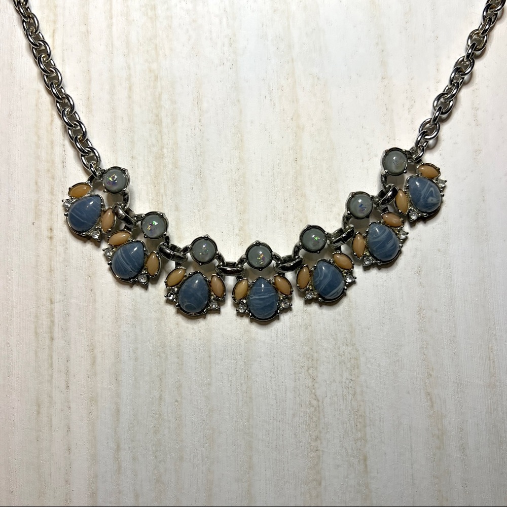 Blue and Orange Fashion Statement Necklace